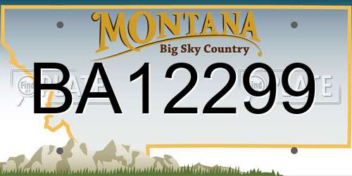 BA12299 Montana License Plate