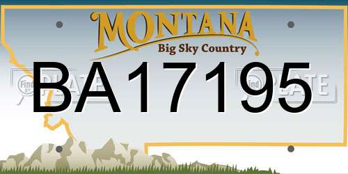 BA17195 Montana License Plate