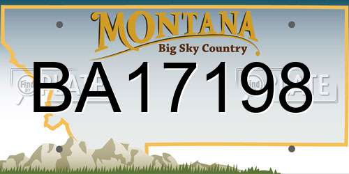 BA17198 Montana License Plate