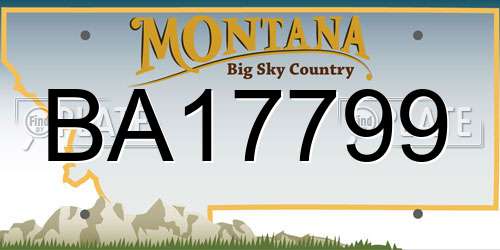 BA17799 Montana License Plate