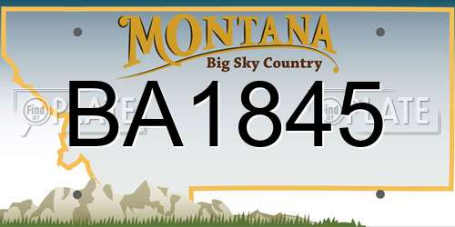 BA1845 Montana License Plate
