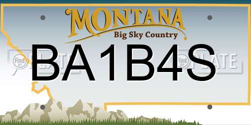 BA1B4S Montana License Plate