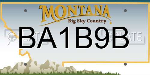 BA1B9B Montana License Plate