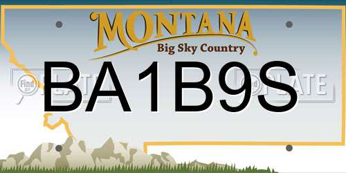 BA1B9S Montana License Plate