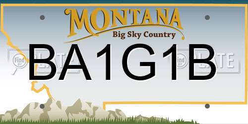 BA1G1B Montana License Plate