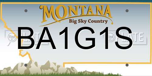 BA1G1S Montana License Plate