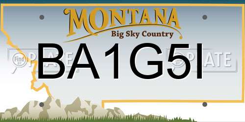 BA1G5I Montana License Plate