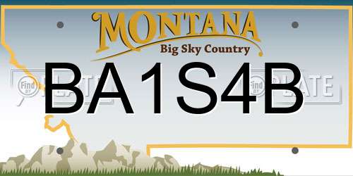 BA1S4B Montana License Plate