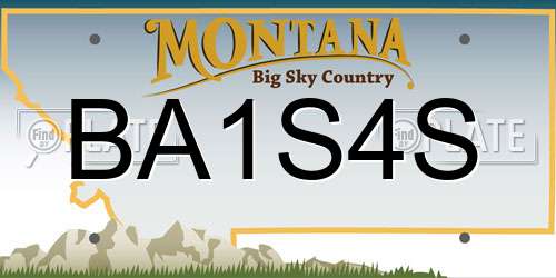 BA1S4S Montana License Plate