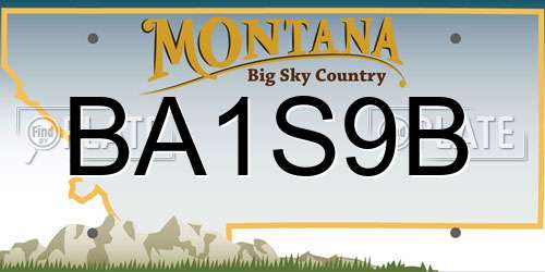 BA1S9B Montana License Plate