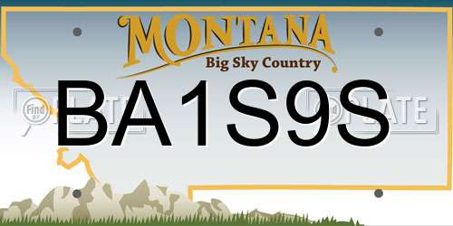 BA1S9S Montana License Plate