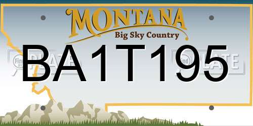 BA1T195 Montana License Plate