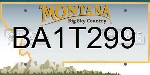 BA1T299 Montana License Plate