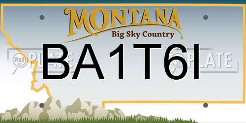 BA1T6I Montana License Plate