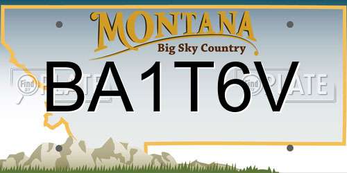 BA1T6V Montana License Plate