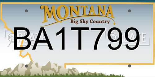 BA1T799 Montana License Plate