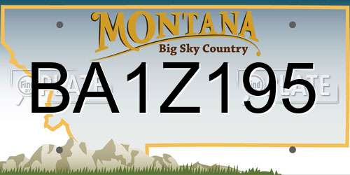 BA1Z195 Montana License Plate