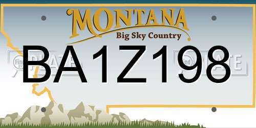 BA1Z198 Montana License Plate