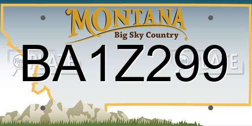 BA1Z299 Montana License Plate