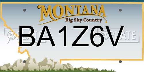 BA1Z6V Montana License Plate