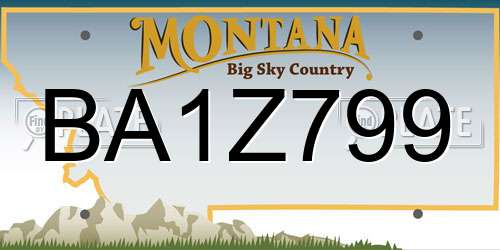 BA1Z799 Montana License Plate