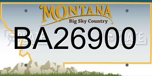 BA26900 Montana License Plate