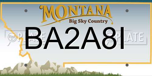 BA2A8I Montana License Plate