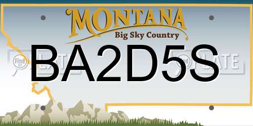 BA2D5S Montana License Plate