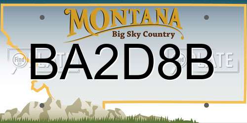 BA2D8B Montana License Plate