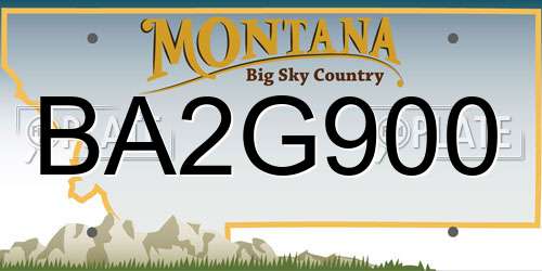 BA2G900 Montana License Plate