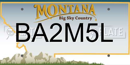 BA2M5L Montana License Plate