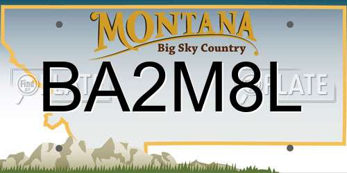 BA2M8L Montana License Plate