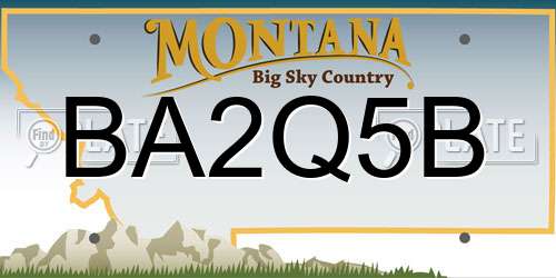 BA2Q5B Montana License Plate