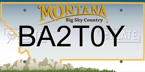BA2T0Y Montana License Plate