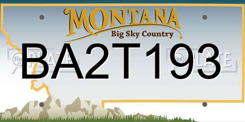 BA2T193 Montana License Plate