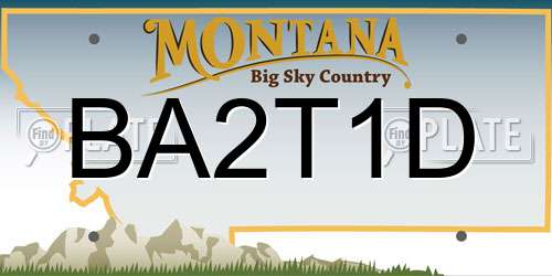 BA2T1D Montana License Plate