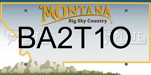 BA2T1O Montana License Plate