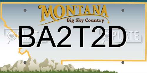 BA2T2D Montana License Plate
