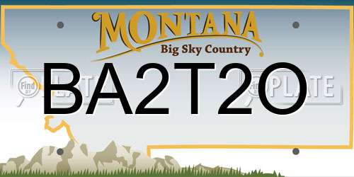BA2T2O Montana License Plate
