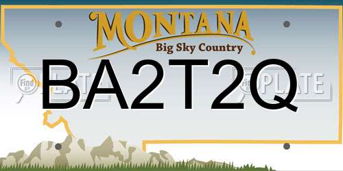BA2T2Q Montana License Plate