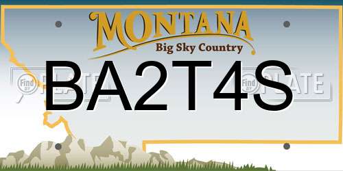 BA2T4S Montana License Plate