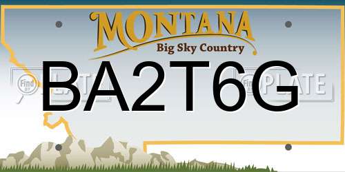 BA2T6G Montana License Plate