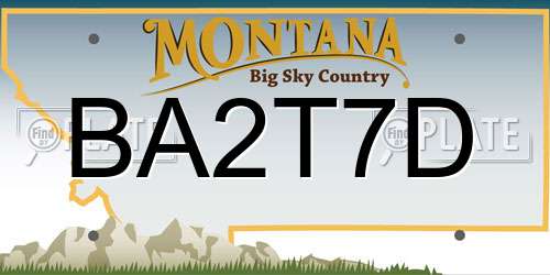 BA2T7D Montana License Plate