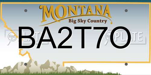 BA2T7O Montana License Plate