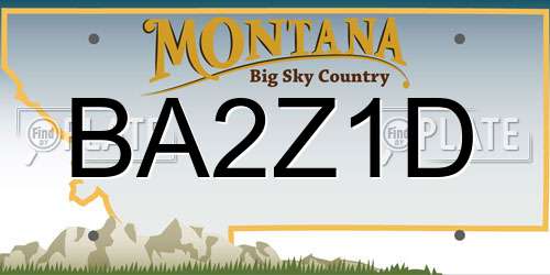 BA2Z1D Montana License Plate