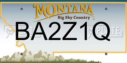 BA2Z1Q Montana License Plate