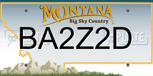 BA2Z2D Montana License Plate