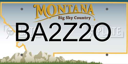 BA2Z2O Montana License Plate