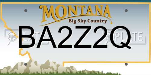 BA2Z2Q Montana License Plate