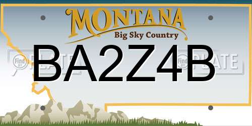 BA2Z4B Montana License Plate